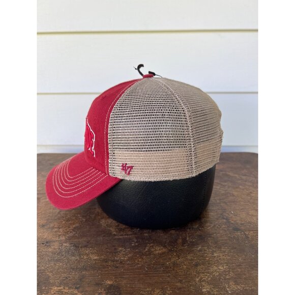 Vintage Crimson Tide Adjustable Mesh Snapback Hat By 47 Brand W3 - Picture 2 of 7